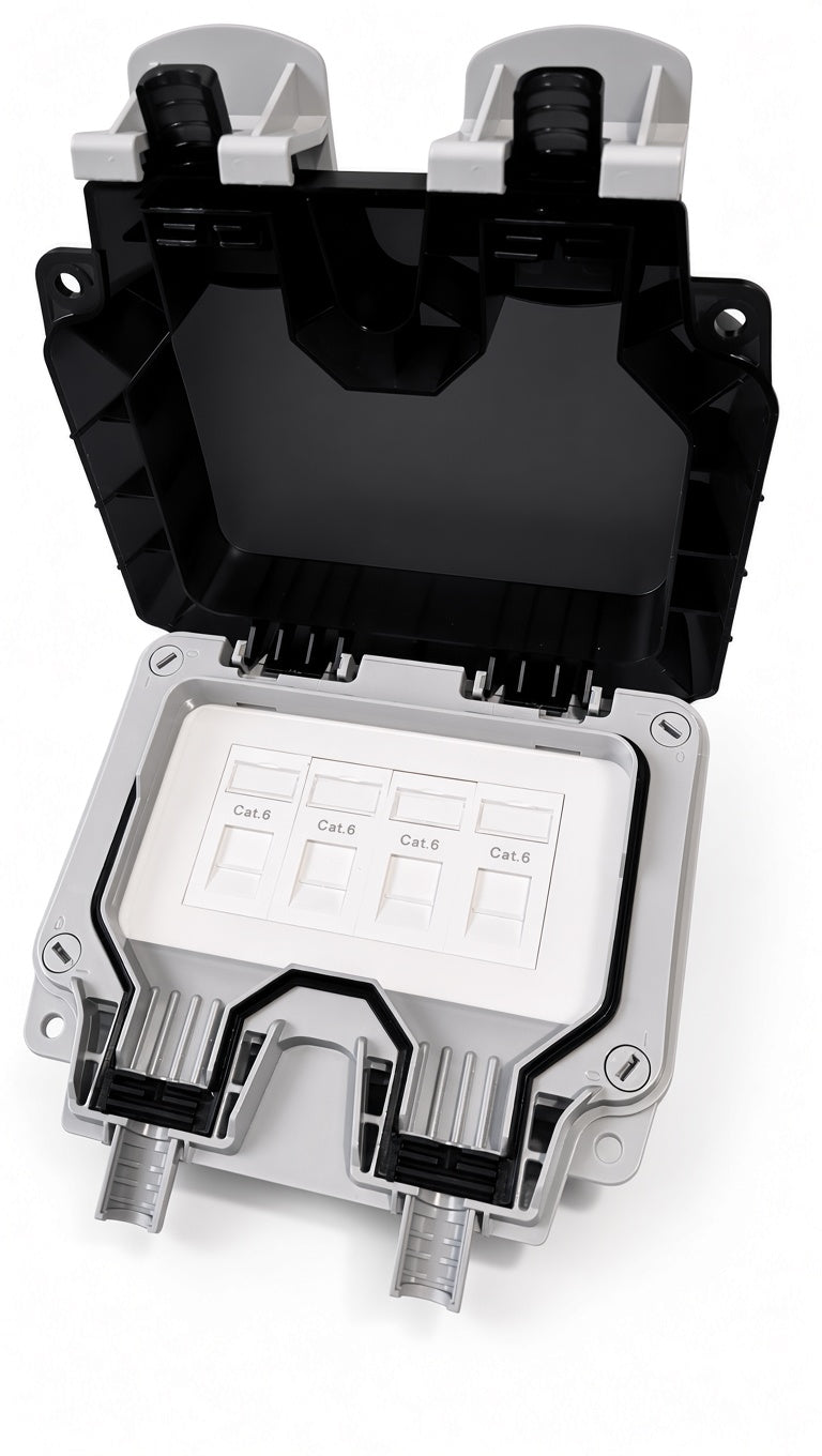IP66 Cat6 4-Port RJ45 Weatherproof Outdoor Ethernet Socket